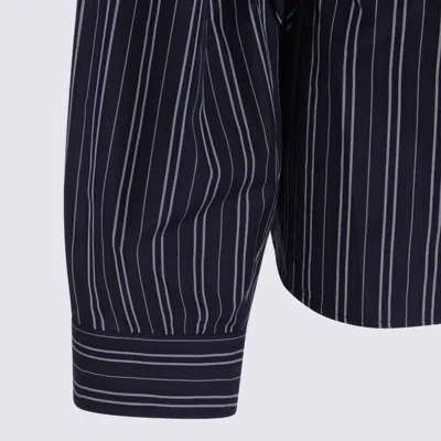 Balenciaga Striped Shirt In Blue