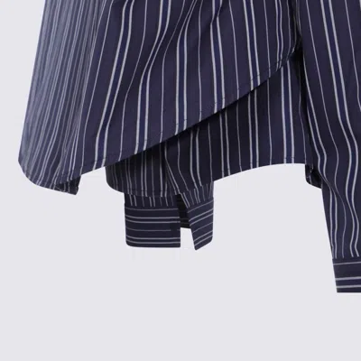 Balenciaga Striped Shirt In Blue