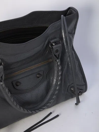 Balenciaga Le City Medium Crinkled Leather Top-handle Bag