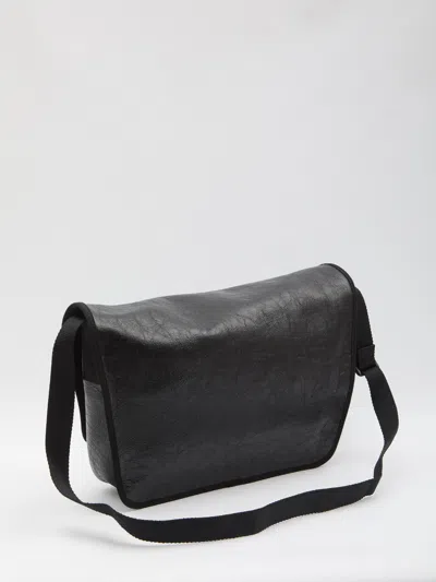 Balenciaga Explorer Leather Messenger Bag In Black