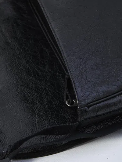 Balenciaga Explorer Leather Messenger Bag In Black