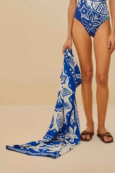 Farm Rio Off-white Ocean Scarf Sarong
