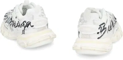 Balenciaga White Track Signature Sneakers In White
