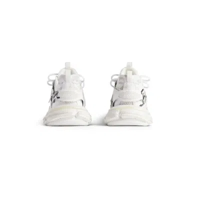 Balenciaga White Track Signature Sneakers In White