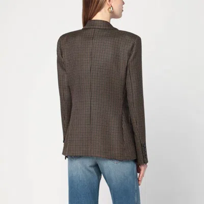 Blazé Milano Brown Wool Pied De Poule Double-breasted Blazer