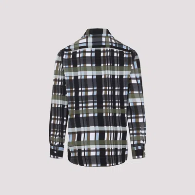 Bottega Veneta Checked Collar Shirt Long Sleeves In Gray