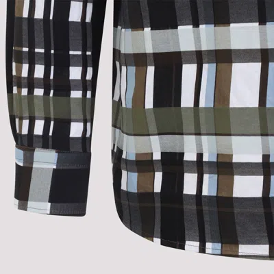 Bottega Veneta Checked Collar Shirt Long Sleeves In Gray