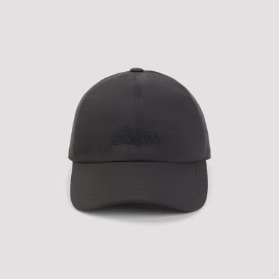 Brioni Coffee Polyester Baseball Cap With Tonal Visor