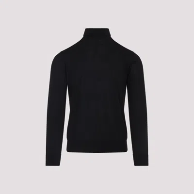 Brioni Cashmere High-neck In Cashmere And Silk In Black