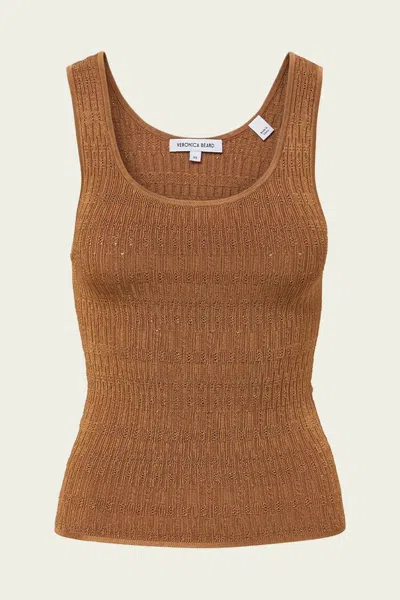 Veronica Beard Sandra Knit Tank Top In Whisky