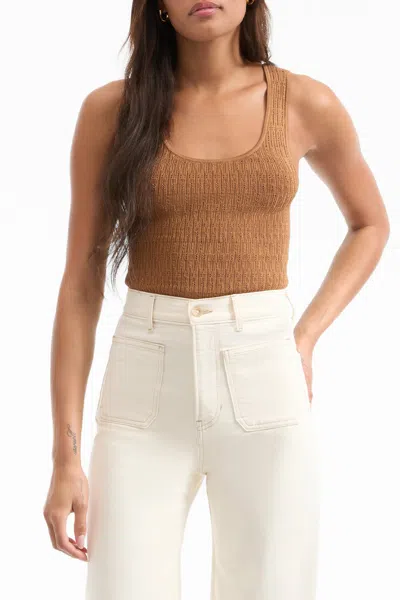 Veronica Beard Sandra Knit Tank Top In Whisky