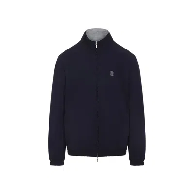 Brunello Cucinelli Water-resistant Long-sleeve Jacket In Black