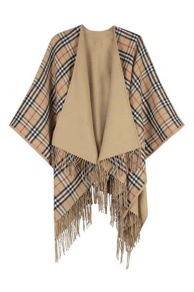 Burberry Check Wool Cape