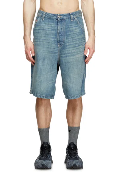 Diesel Utility-style Denim Shorts In Blue
