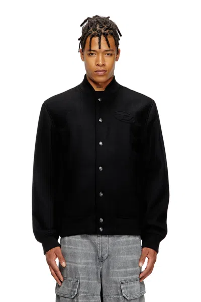 Diesel Bomber Jacket With Embroidered Logo In Black