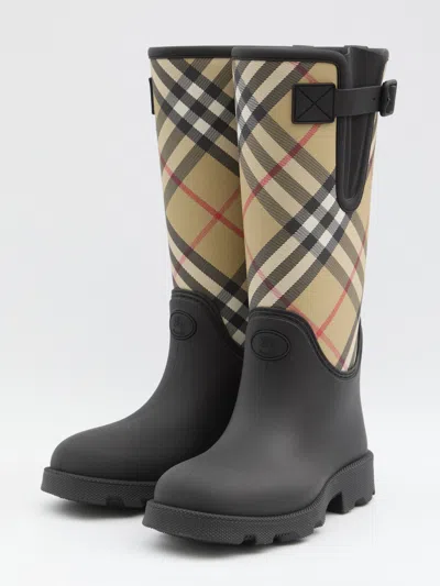 Burberry Marsha Stamp High Synthetic Rubber Rain Boots