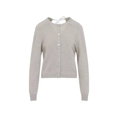 Carven Cashmere Button-up Sweater With Delicate Tie Detail