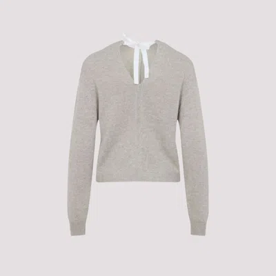 Carven Cashmere Button-up Sweater With Delicate Tie Detail