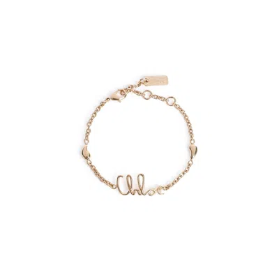 Chloé Iconic Gold Bracelet In Brown