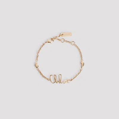 Chloé Iconic Gold Bracelet In Brown