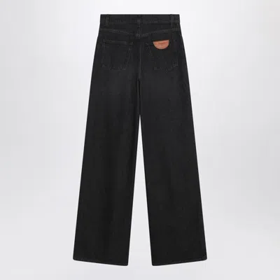 Chloé Wide-leg Cotton Trousers With Belt Loops In Black