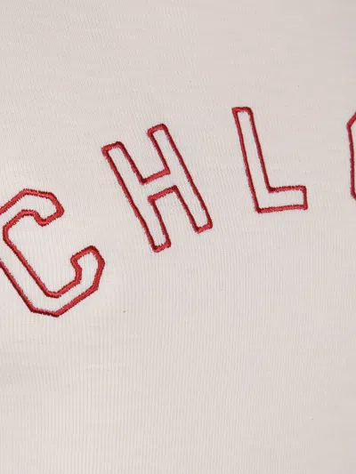 Chloé Logo Embroidered Heavy Cotton Wool T-shirt