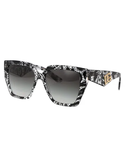 Dolce & Gabbana Black Lace Acetate Sunglasses