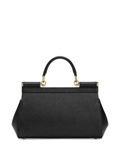 Dolce & Gabbana Black Sicily Medium Satchel