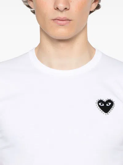 Comme Des Garçons Play Tshirt Emblem X Rhinestone Clothing