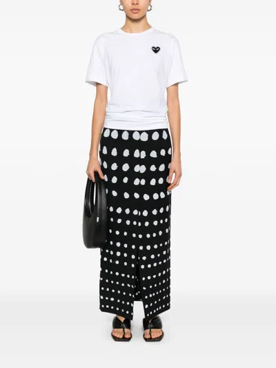Comme Des Garçons Play Tshirt Emblem X Rhinestone Clothing