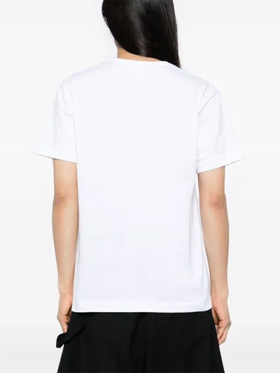 Comme Des Garçons Play Unisex T-shirt Emblem X Rhinestone Clothing In White