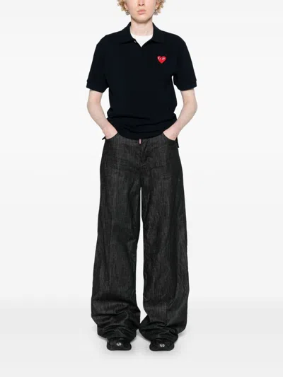 Comme Des Garçons Play Red Emblem Knid Polo
