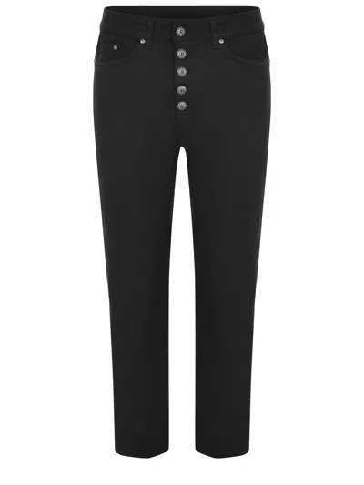 Dondup High-waisted Cropped Jeans In Black