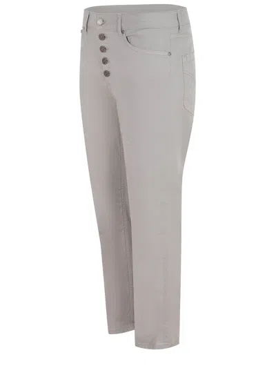 Dondup Rolled Cuffs Trousers Joyful Pockets In White