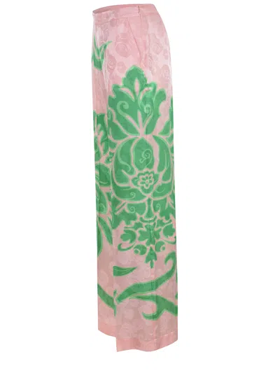 Etro Wide Printed Trousers In Blend In Multi