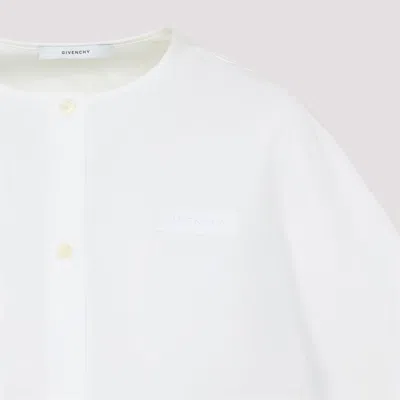 Givenchy Short-sleeved Cropped Shirt In White