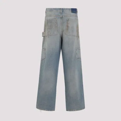 Golden Goose Light Blue Jeans With Sand Wash Distressed Effect In Black