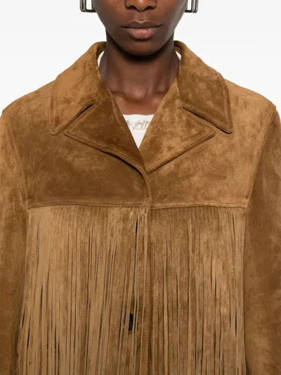 Golden Goose Women Olinda Fringed Jacket In Brown