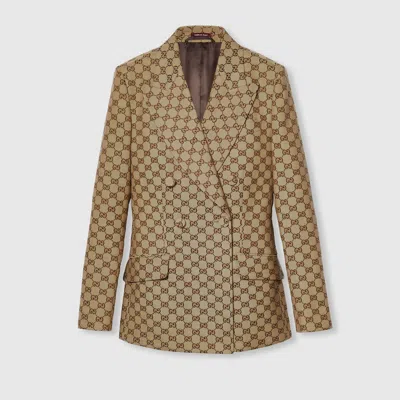 Gucci Double-breasted Gg Canvas Jacket