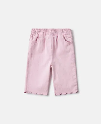 Stella Mccartney Scallop Trim Denim Jeans In Pink