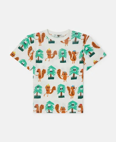 Stella Mccartney Squirrel Print T-shirt In White