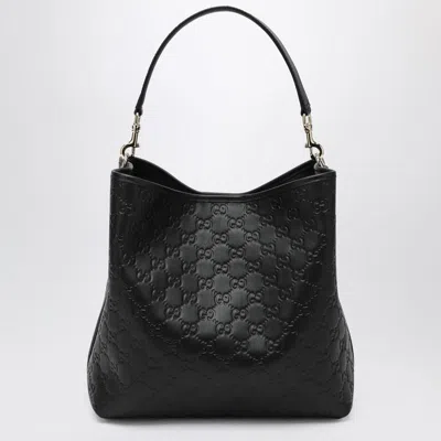 Gucci Women Medium Gg Emblem Bucket Bag In Black