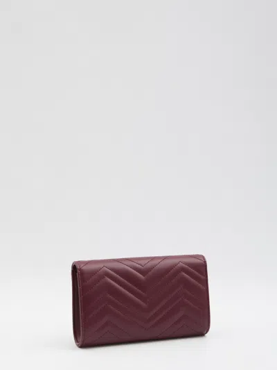 Gucci Gg Marmont Wallet Red Anchor With Chain