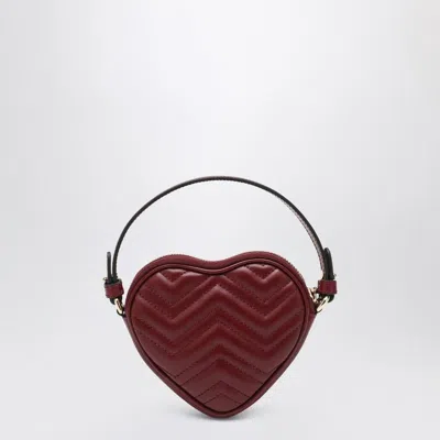Gucci Heart-shaped Gg Marmont Mini Bag Rosso Ancora