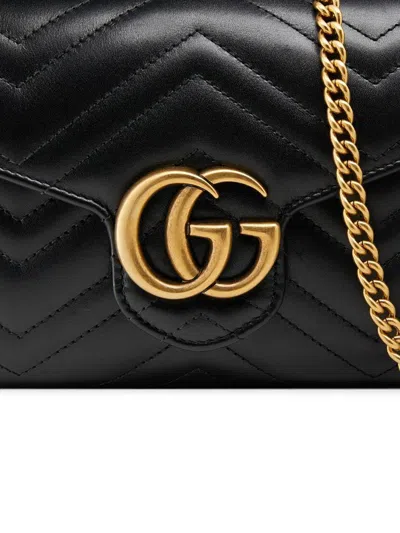 Gucci Gg Marmont Mini Bag In Quilted Leather In Black