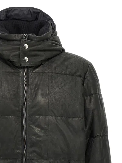 Giorgio Brato Removable Hood Down Jacket In Black
