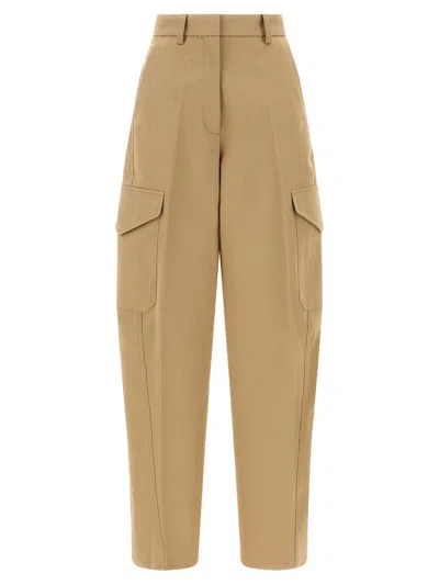 Givenchy Womens Beige Cocoon Straight-leg Cotton-wool Blend Trousers In Brown
