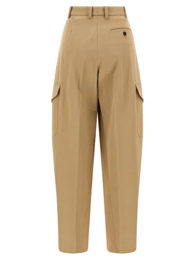 Givenchy Womens Beige Cocoon Straight-leg Cotton-wool Blend Trousers In Brown