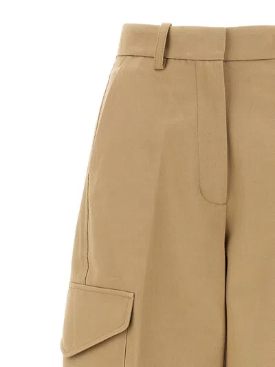 Givenchy Womens Beige Cocoon Straight-leg Cotton-wool Blend Trousers In Brown