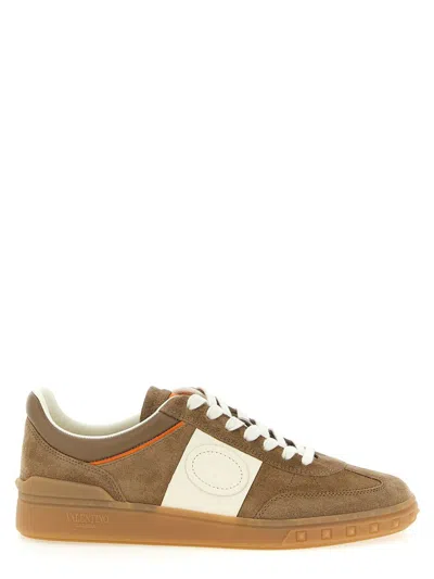 Valentino Upvillage Low-top Suede Sneakers In Brown